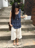 Cuzed Frill Shirring Embossed Sleeveless