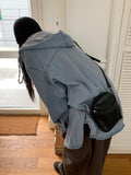 Biphy denim hooded snap denim jacket shirts