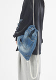 Denim rope string gymsack backpack