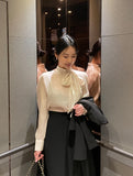 Sharo satin tie blouse