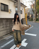 Lutz Vintage Washing Denim Wide Pants