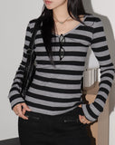 Tsuta Stripe Slim Hooded T-Shirt