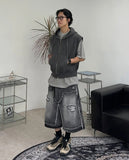 Hens Pigment Hood Zip-Up Vest