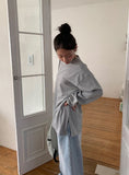 [unisex] Napyu Slit Over Plain Long Sleeve Tee