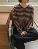 Schumank Stripe Round Knit Cardigan