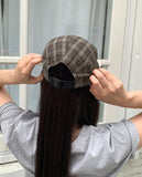 Dava Cotton Check Strap Camp Cap Hat
