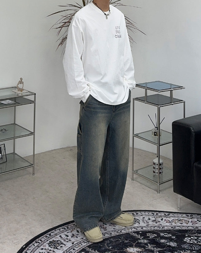 【SATIIIZ】Mile Washing Carpenter Denim Pants Mile Washing Carpenter Denim Pants - satiiiz