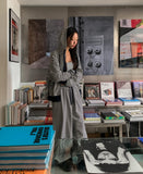 Wearing Stripe Two-Way Hooded Zip-Up