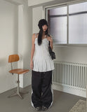 Glare pleated bustier one-piece