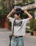 People Photo Graphic Short Sleeve T-shirt