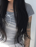 Palmer Shirring Ribbon Short Sleeve T-shirt