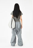 Cotton waist string parachute pants