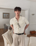 Base Two-Pocket Collared Short Sleeve Knit