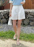 Chino Pin Tuck Short Cotton Pants