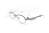 Geek Chic Cubic Silver Frame Round Glasses