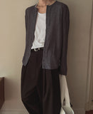 Rogen Ribbed Linen Button Cardigan