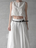 Cloud Nylon Crop Blouse