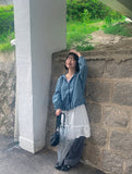 [BAONHAUS] Radonme Shirring Fringe Banding Midi Skirt