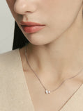 Essence Silver (W) Oval Round Moissanite Necklace