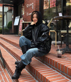 Double Buckle Biker Wide Long Boots