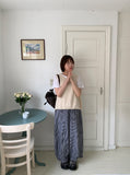 Selvk summer banding wide nylon pants