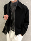 Minimalist wool zip-up jacket