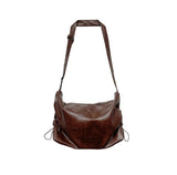 Leather shirring buckle cross bag