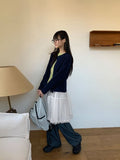 Lornin Tiered Tulle Banding Midi Skirt