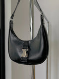 Puma Buckle Leather Mini Hobo Shoulder Bag