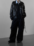 (unisex) Lumiere Overfit Leather Jacket