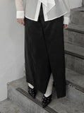 Revon Crack Leather Long Skirt