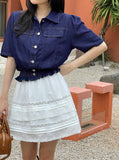 Alou Punching Lace Banding Mini Skirt Pants