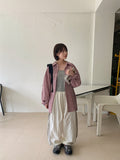 Sugder Side Color Matching Block Nylon Wide Pants