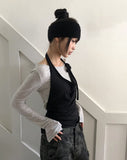 [SET] Anyu Lip Neck Layered Long Sleeve T-Shirt