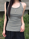 Bleuon Stripe Slim Halter Sleeveless