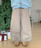 Anati corduroy color matching wide pants