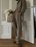 Minimal Belt Pintuck Slacks