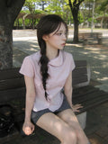 [MADE/Unbalance] Lehill Diagonal Button Slim Round Collar Shirt