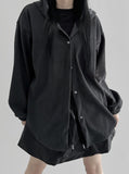 Bartz ribbed hooded shirt