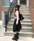 Seni Lace Button Layered Cardigan