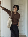 Crunchy linen ribbed round neck cardigan