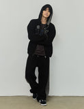 END OF TIME Applique Hooded Zip-Up