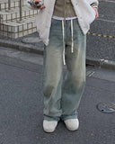 Circle Strap Wide Denim Pants