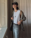 Straight brush washed bootcut denim