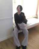 [Fleece Lining] Koha Chiffon Lace Layered Two-Way Sweatpants