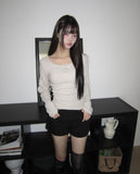 Muite U-Neck Pocket Long Sleeve T-Shirt