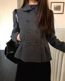 Doona Shirring Double Button Jacket