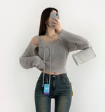 Rib Bolero Square Neck Sleeveless Knit Cardigan Two-piece Set