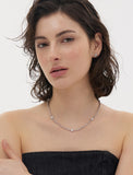 Nova Silver (W) Pave Link Station Necklace