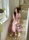 [Belt set] Ejuang Collar Puff Flare One Piece